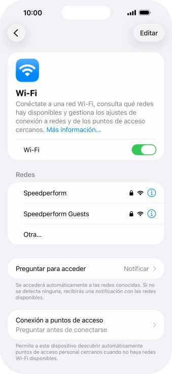 Pulsa la red wifi deseada e introduce la contraseña de esta red.