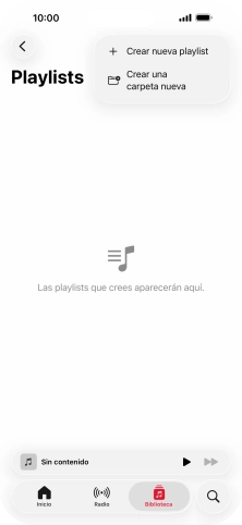 Pulsa Crear nueva playlist.