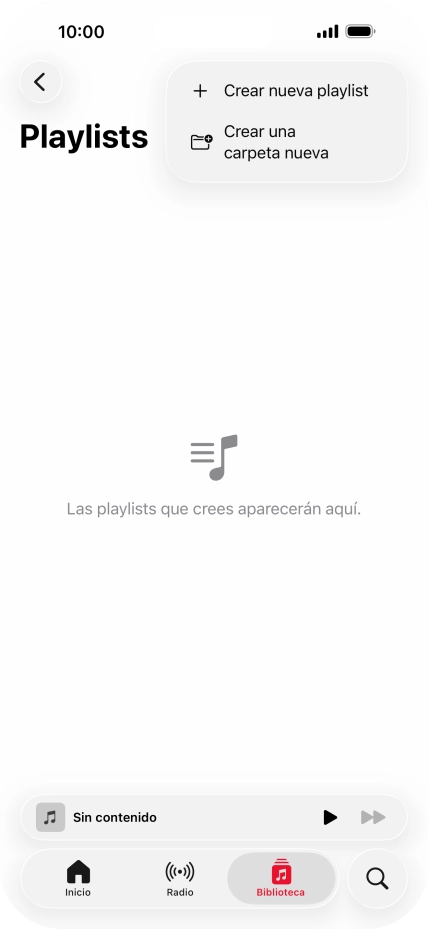 Pulsa Crear nueva playlist.