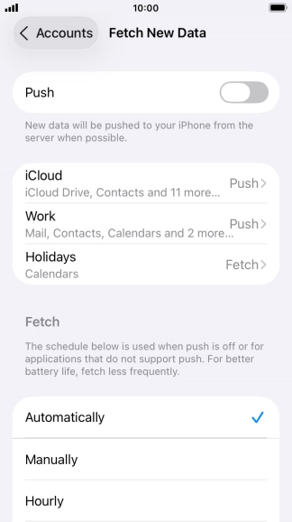 If you turn off the function, press the required setting.