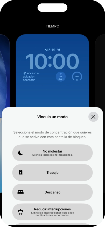 Pulsa un modo de concentración.