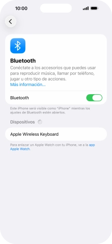 Pulsa el dispositivo Bluetooth deseado y sigue las indicaciones de la pantalla para vincular el dispositivo al teléfono.