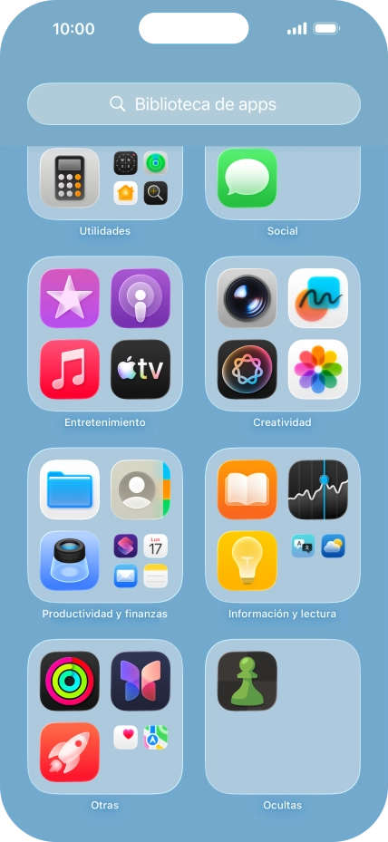 Pulsa la app deseada durante unos instantes.