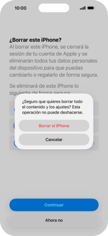 Pulsa Borrar el iPhone.