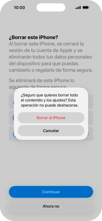 Pulsa Borrar el iPhone.