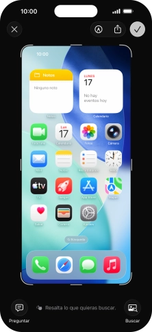 Sigue las indicaciones de la pantalla para editar y guardar tu pantallazo.