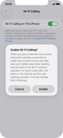 If you turn on the function, press Enable.