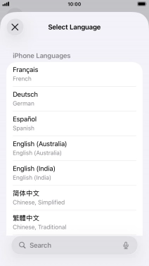 Press the required language.