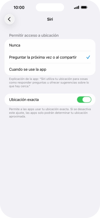 Pulsa el ajuste deseado para activar o desactivar la función.