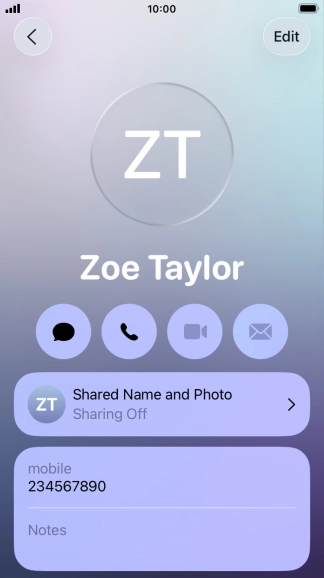 Press Shared Name and Photo.