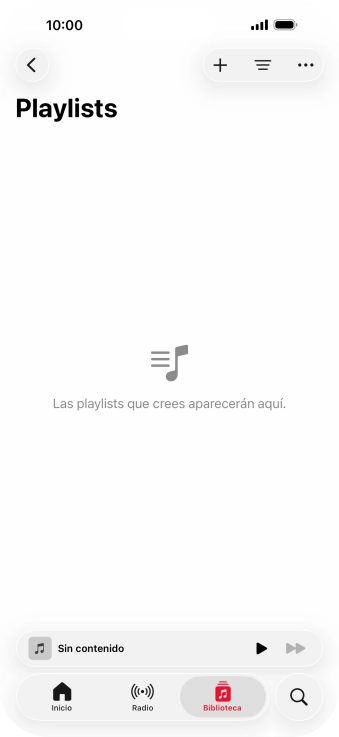 Pulsa el icono de nueva lista de reproducción.