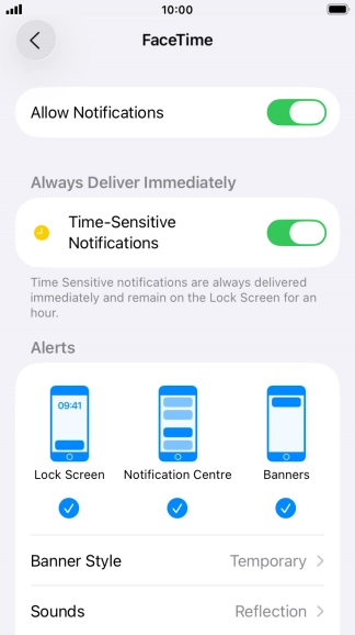 Press the indicator next to 