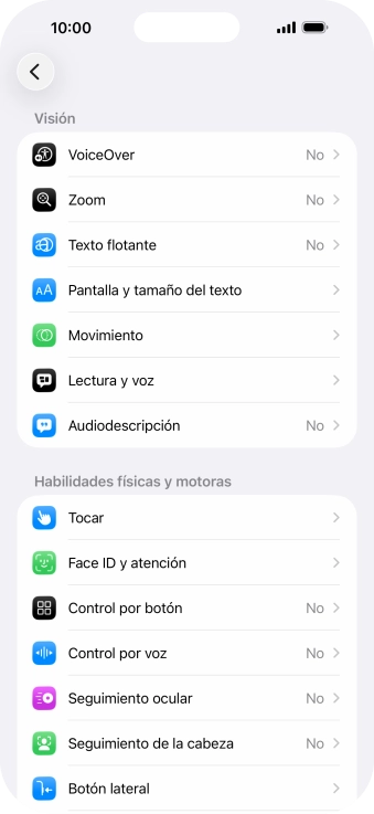 Pulsa una categoría bajo 