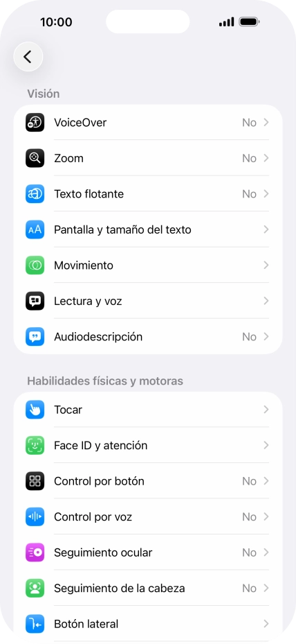 Pulsa una categoría bajo 
