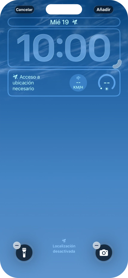 Si deseas personalizar la vista de la fecha en la pantalla de bloqueo, pulsa el widget de la fecha y sigue las indicaciones de la pantalla para seleccionar la vista de widgets deseada.