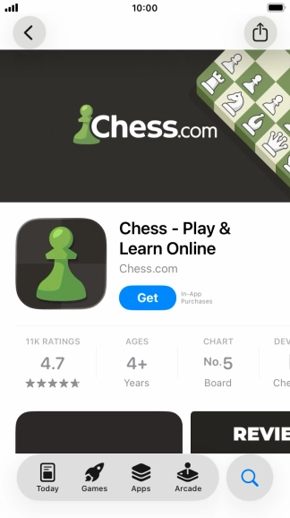 Press Get and follow the instructions on the screen to install the app.