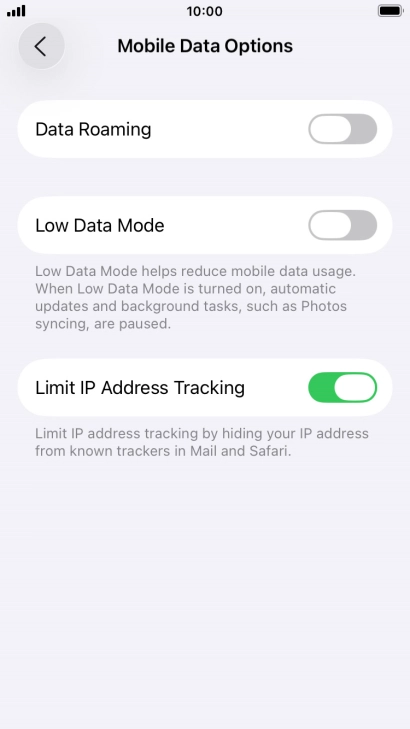 Press the indicator next to 