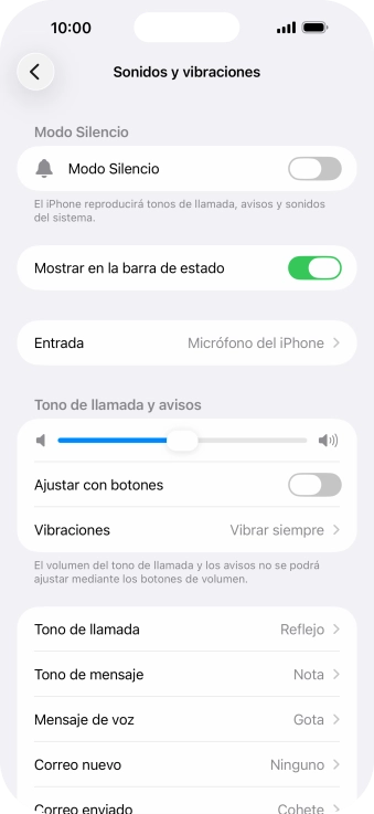 Pulsa el indicador junto a 