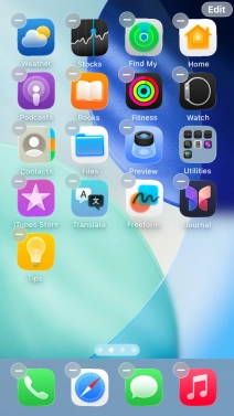 Press the home screen icon.