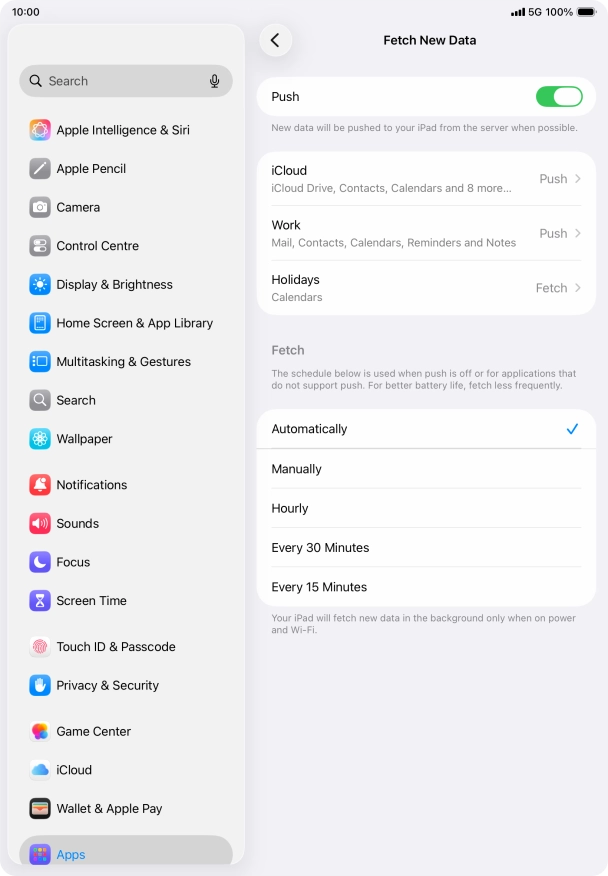 Press the indicator next to 