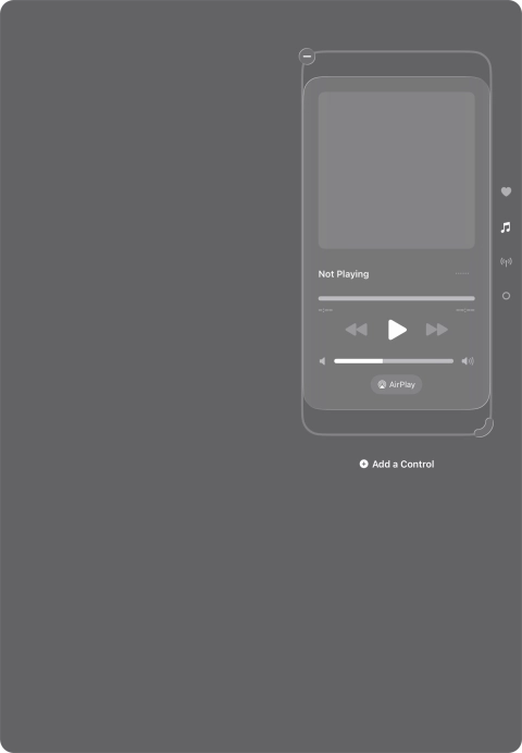 Press the remove icon on the required function to remove it from Control Centre.