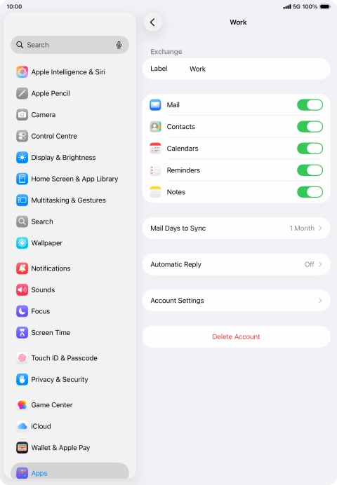 Press Delete Account.