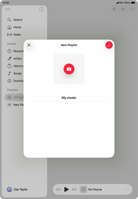 Press the confirm icon.