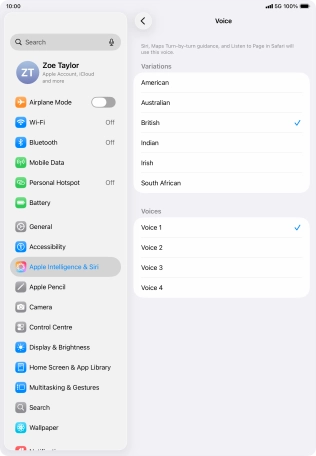 Press the required accent.
