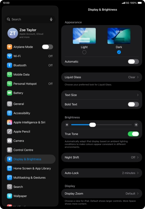 Press the indicator next to 