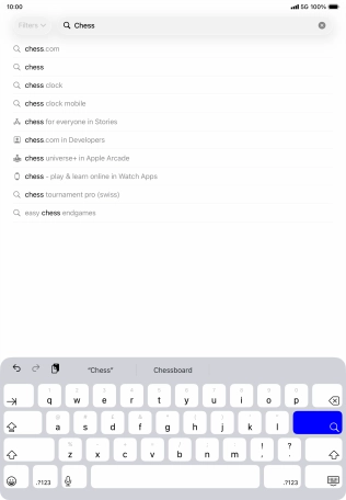Key in the name or subject of the required app and press the search icon.