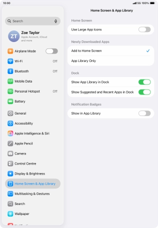 To add new downloaded apps to both the home screen and App Library, press Add to Home Screen.