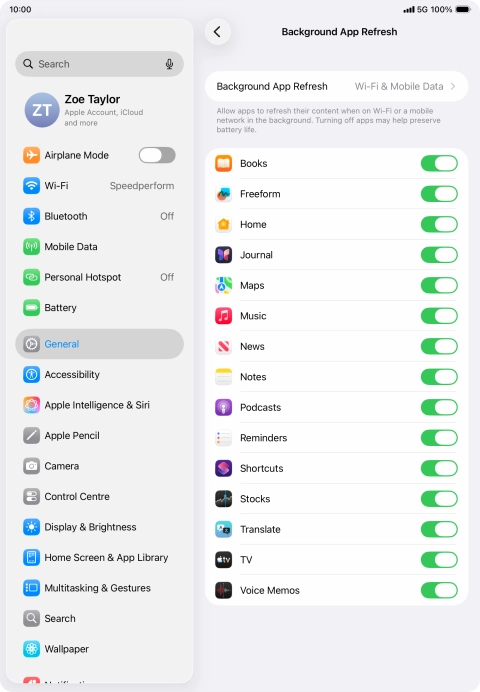Press Background App Refresh.