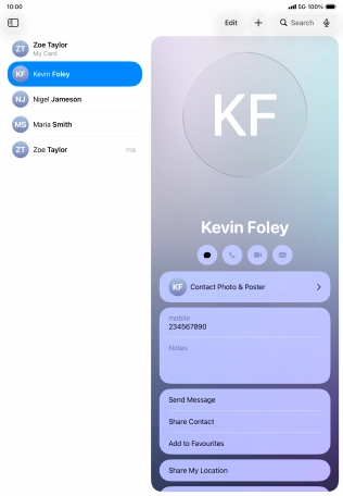 Press the new contact icon.
