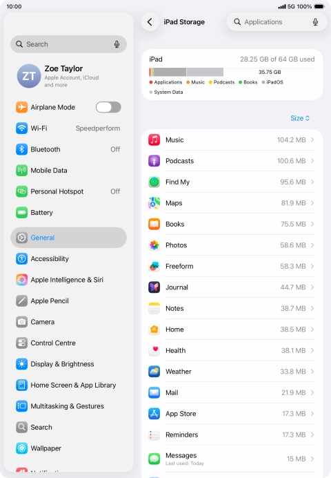 Press the required app.
