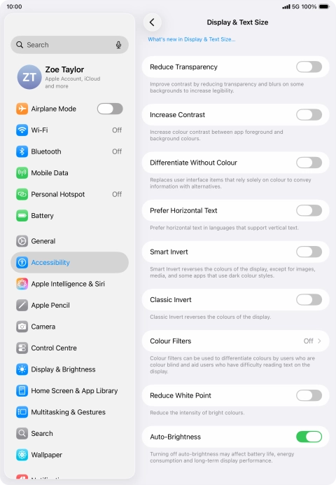 Press the indicator next to 