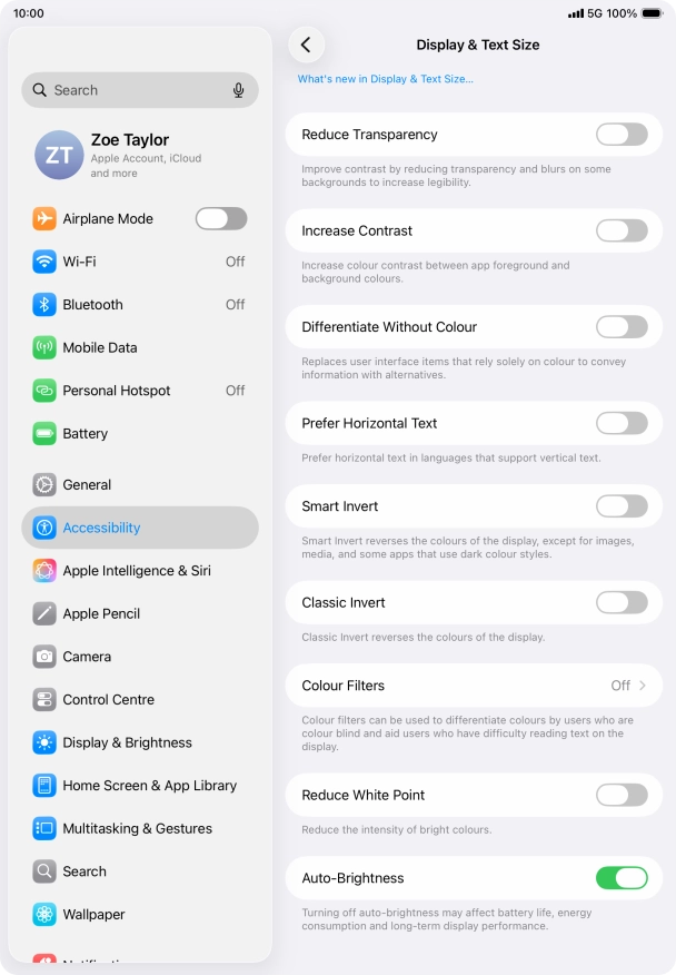 Press the indicator next to 