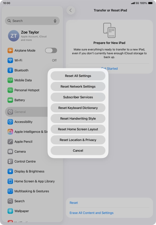 Press Reset Network Settings.