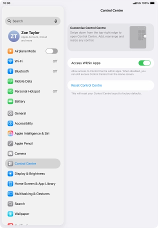 Press the indicator next to 