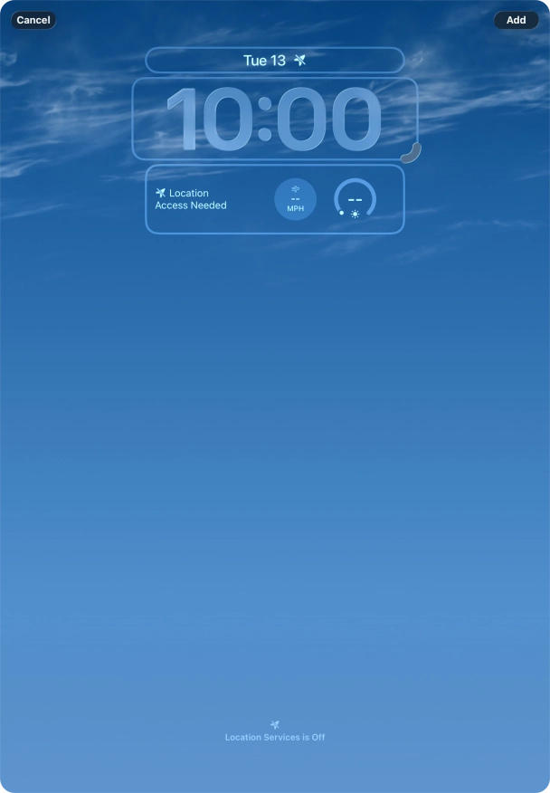 To customise the way the lock screen date is displayed, press the date widget and follow the instructions on the screen to select the required widget display mode.