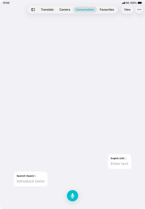 Press the microphone icon and say the required word or sentence.