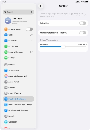 Press the indicator next to 