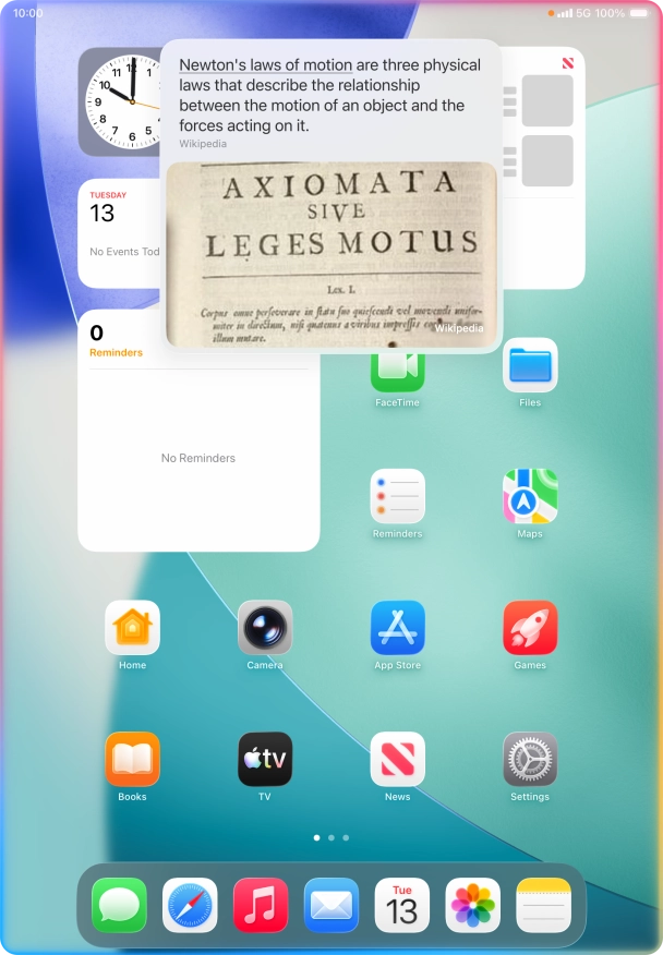 Ask questions or ask Siri to find information on the internet.