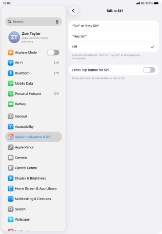 Press the indicator next to 
