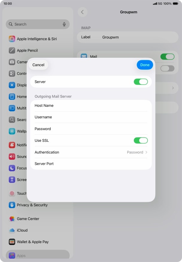 Press Authentication.