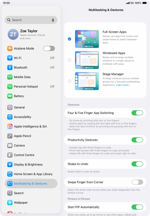 Press Windowed Apps.