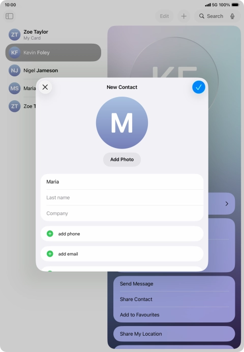 Press Last name and key in the last name.