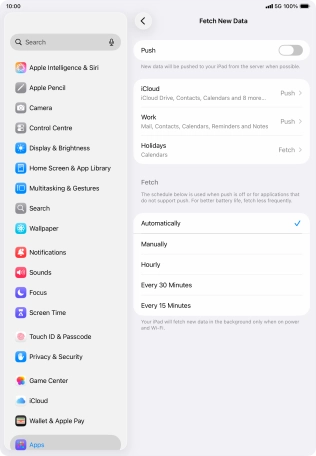 If you turn off the function, press the required setting.