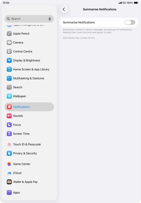Press the indicator next to 