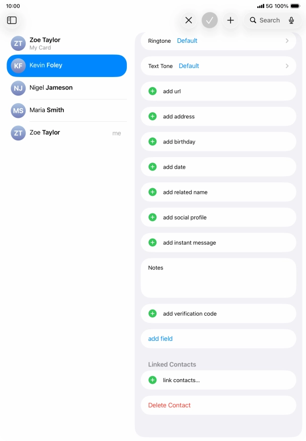 Press link contacts....