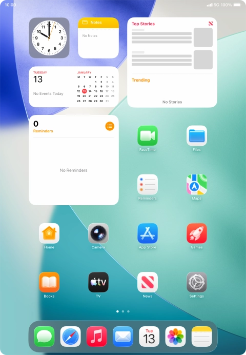 When your tablet is turned on, you can always see the battery power level. The larger the coloured section of the battery icon, the more remaining battery power.